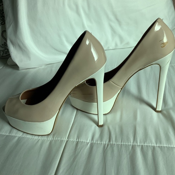 Aldo nude and white open toe hight pumps - Picture 5 of 8